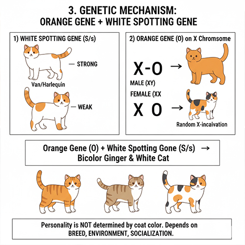 Sơ đồ gen mèo vàng trắng gồm gen vàng trên nhiễm sắc thể X và gen đốm trắng