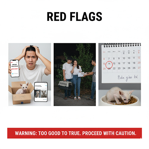 Những dấu hiệu cảnh báo cần dừng ngay khi mua mèo cảnh online.