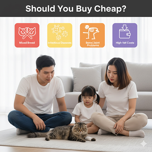 Có nên mua mèo Anh lông dài tai cụp giá rẻ – cảnh báo rủi ro mèo lai, bệnh tật và lùa đảo