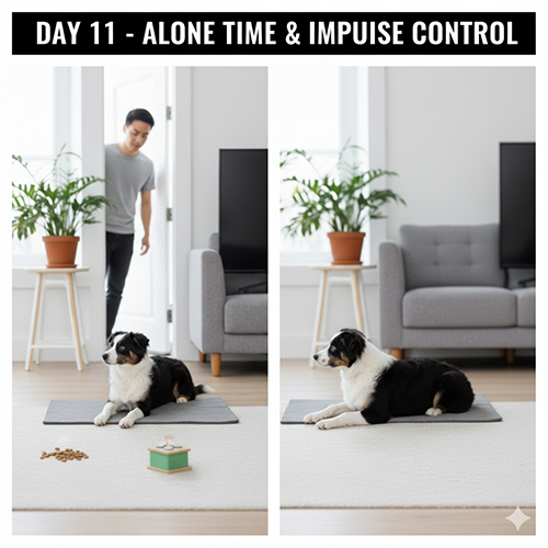 Ngày 11 huấn luyện chó – rèn ở một mình ngắn và khả năng tự kiềm chế
