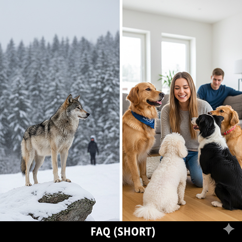 Câu hỏi thường gặp về mối quan hệ giữa chó và sói – nguồn gốc, huấn luyện, dinh dưỡng