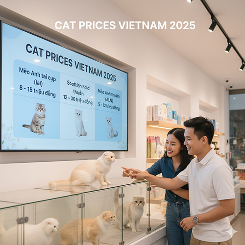 Bảng giá mèo Anh tai cụp, Scottish Fold thuần và mèo Anh thuần tại Việt Nam năm 2025