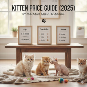 ảnh minh họa giá mèo con theo tuổi màu lông và nguồn bán