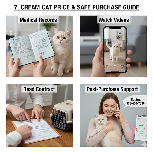Hướng dẫn mua mèo màu kem an toàn với sổ y tế, video thực tế, hợp đồng và chính sách hậu mãi