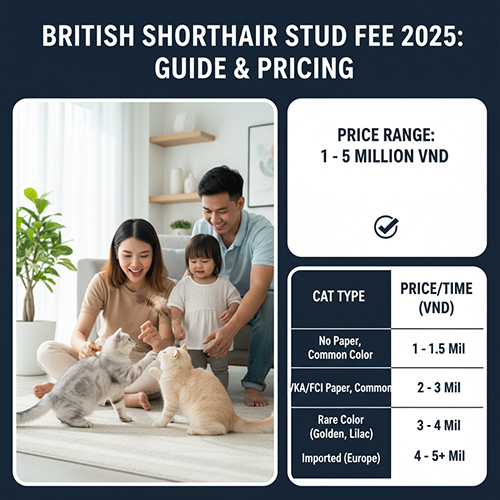 Giá phối giống mèo Anh lông ngắn 2025 – Hướng dẫn và bảng giá chi tiết tại Việt Nam