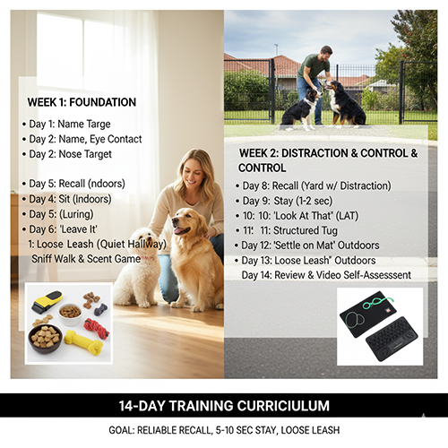 Giáo án huấn luyện chó 14 ngày – tăng hợp tác, kiểm soát và đi dây lỏng