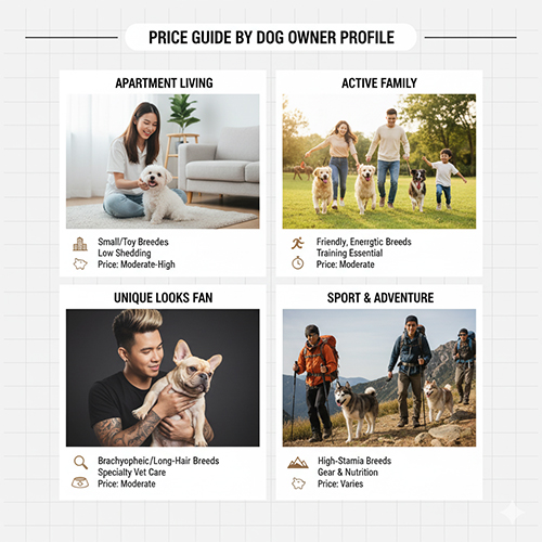 4 hồ sơ người nuôi chó điển hình giúp ước tính giá chó và tổng chi phí nuôi (TCO)