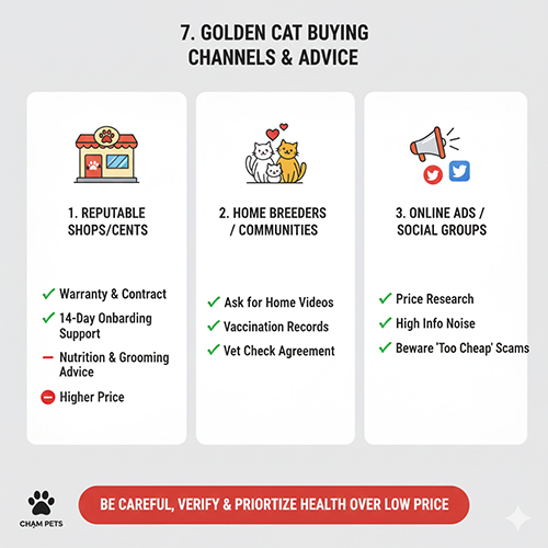 Các kênh mua mèo Golden phổ biến và cách đọc tin rao an toàn