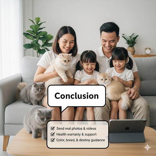 Kết luận về giá mèo Anh 2025 – Chọn nơi uy tín, minh bạch và có bảo hành sức khỏe như Chạm Pets Family