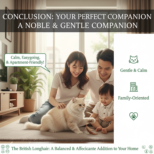 Kết luận – Tính cách mèo Anh lông dài hiền lành, điềm tĩnh, thân thiện và hoàn hảo cho gia đình hiện đại.
