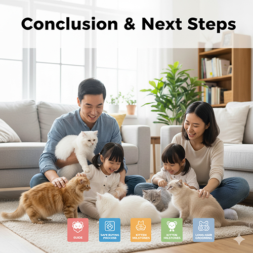 Kết luận và hướng đi tiếp khi mua mèo cảnh: chọn minh bạch, an toàn, phù hợp lối sống; tránh “rẻ bất thường” để nuôi bền vững.