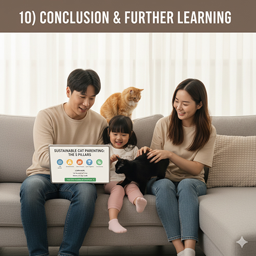 Kết luận và hướng học tiếp về cách nuôi mèo cảnh: nuôi bền vững, dinh dưỡng chuẩn, grooming đúng và enrichment hằng ngày.