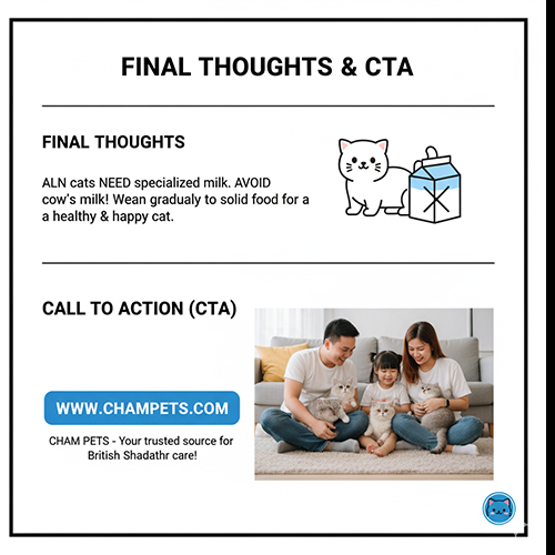 Gia đình vui vẻ bên hai chú mèo Anh lông ngắn, minh họa kết luận về việc chọn sữa đúng loại cho mèo.