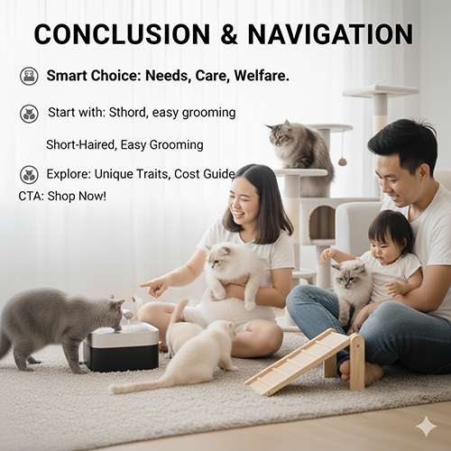 Kết luận và điều hướng chọn giống mèo cảnh phù hợp nhu cầu và phúc lợi