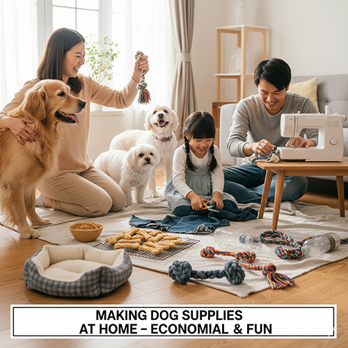 Gia đình cùng nhau tự làm đồ cho chó như dây kéo co, gối nằm và bánh thưởng handmade tại nhà
