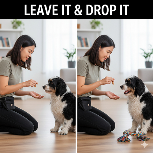 Bài tập Leave it & Drop it – dạy chó bỏ hoặc nhả đồ theo lệnh