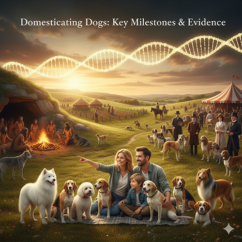 Quá trình thuần hóa chó: từ sói xám đến bạn đồng hành trung thành của con người 🐺➡️🐶