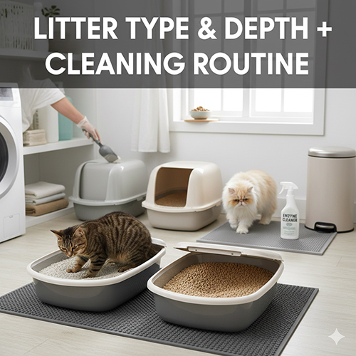 Các loại cát cho mèo và độ sâu cát phù hợp giúp mèo đào vùi thoải mái