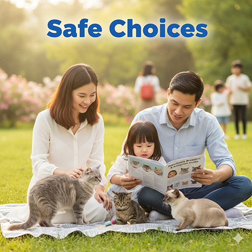 Cách mua mèo cảnh an toàn: chọn giống dễ nuôi, người bán uy tín, bé đủ 8–12 tuần và có hồ sơ rõ ràng.