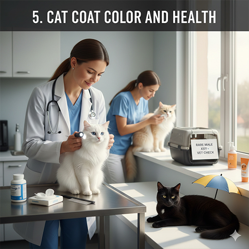 Màu lông mèo và mối liên hệ với sức khỏe khi được bác sĩ thú y kiểm tra