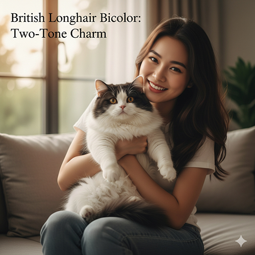 Mèo Anh lông dài Bicolor – giống mèo hai màu sang trọng và đáng yêu