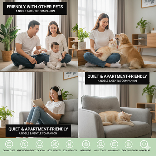 Mèo Anh lông dài ít kêu, thân thiện và cực kỳ phù hợp với không gian căn hộ.