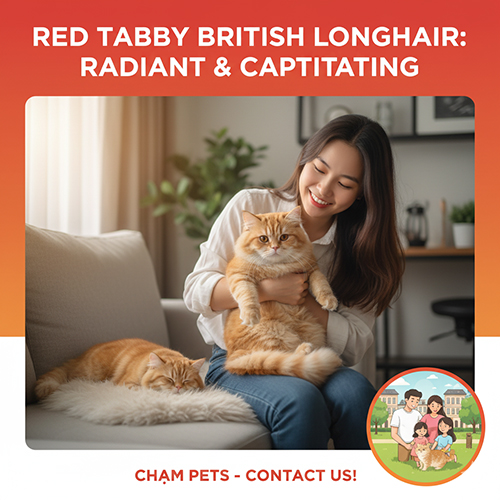 Mèo Anh lông dài màu vàng Red Tabby nổi bật và cuốn hút – bộ lông màu rực rỡ, tính cách thân thiện