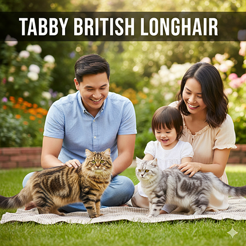 Mèo Anh lông dài tabby – bộ lông vằn mướp cổ điển, vẻ đẹp hoang dã nhưng mềm mại, dễ thương