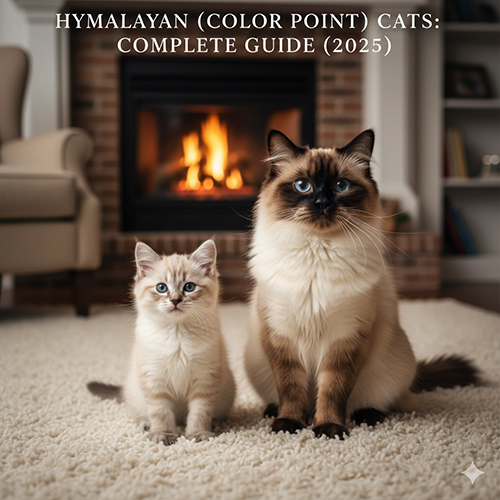 Mèo Hyma (color point) với mặt đậm, thân sáng và mắt xanh đặc trưng