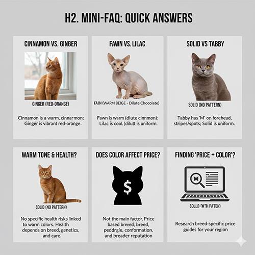 Mini FAQ giải đáp nhanh về mèo cinnamon fawn chocolate solid tabby và giá bán