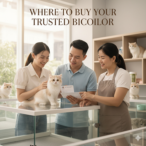 Địa chỉ mua mèo Anh lông dài Bicolor uy tín tại Việt Nam với chính sách bảo hành rõ ràng