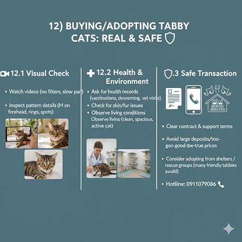 Hướng dẫn mua và nhận nuôi mèo tabby an toàn với kiểm tra ngoại hình sức khỏe và giao dịch