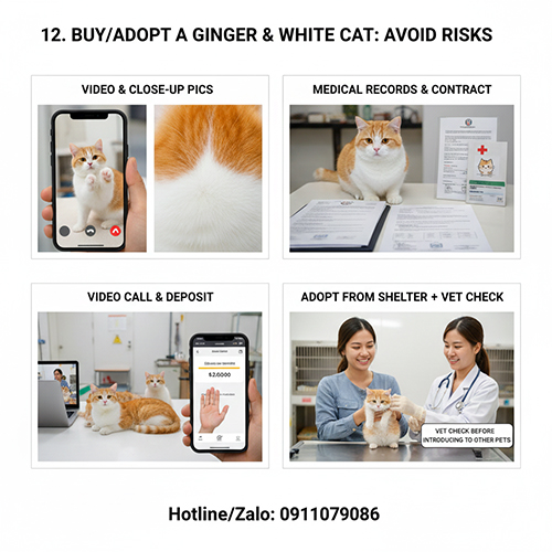 Hướng dẫn mua và nhận nuôi mèo vàng trắng an toàn tránh rủi ro