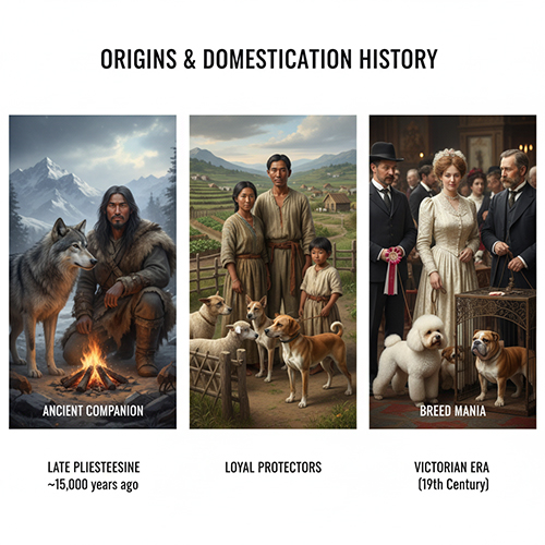 Nguồn gốc và lịch sử thuần hóa chó qua các thời kỳ từ Pleistocen đến thời hiện đại