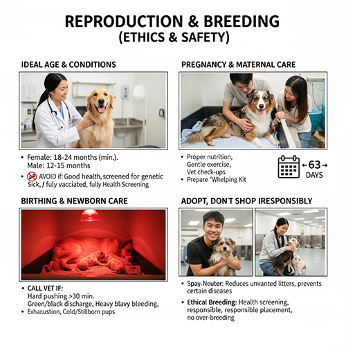 Sinh sản và phối giống chó – hướng dẫn an toàn, đạo đức và chăm sóc mẹ bầu – chó con