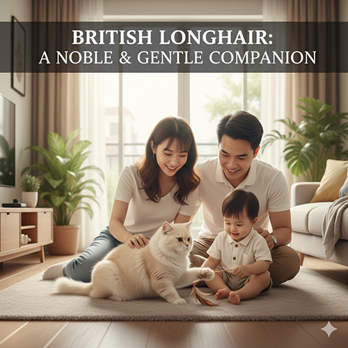 Tính cách mèo Anh lông dài (British Longhair – ALD) – hiền lành, đáng yêu và toát lên vẻ quý tộc đặc trưng.