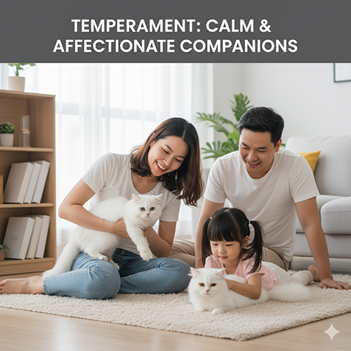 Tính cách mèo Anh lông dài trắng – điềm tĩnh, thân thiện và dễ hòa đồng với trẻ em
