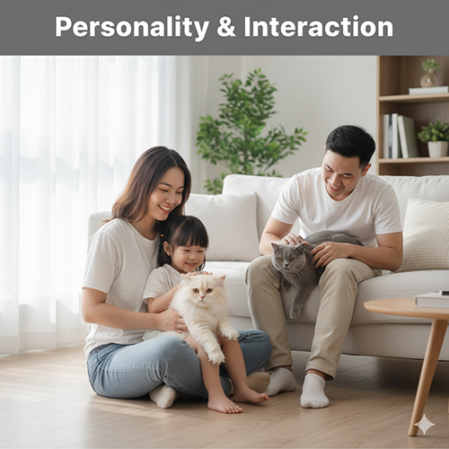 Tính cách và khả năng tương tác của mèo Anh lông ngắn và lông dài – hiền lành, thân thiện và quấn chủ