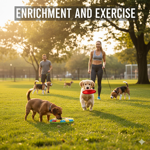 Vận động và Enrichment cho chó theo nhóm năng lượng