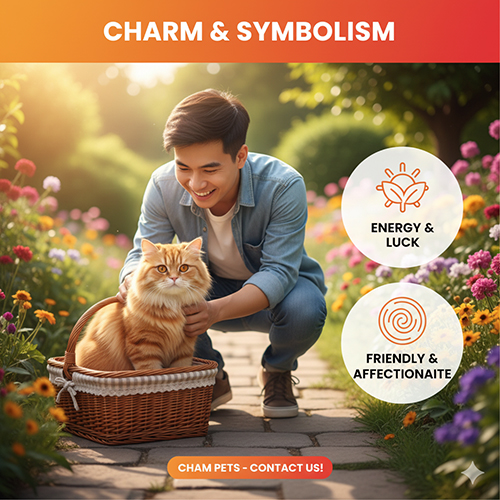 Ý nghĩa biểu tượng của mèo Anh lông dài màu vàng Red Tabby – tượng trưng cho năng lượng, may mắn và sự thân thiện