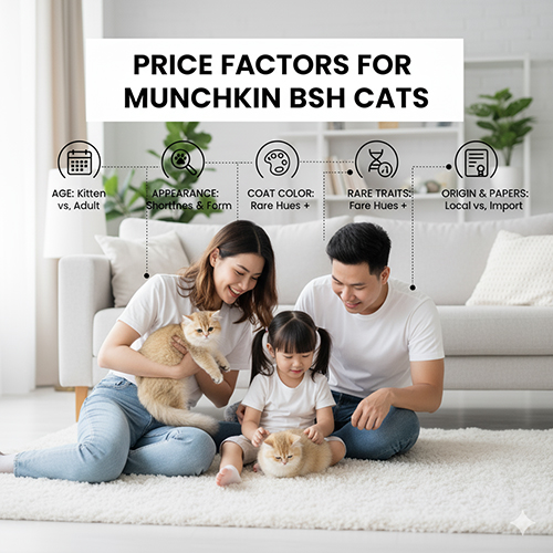 Các yếu tố ảnh hưởng đến giá mèo Anh lông dài chân ngắn – độ tuổi, ngoại hình, màu lông, đặc điểm hiếm và nguồn gốc