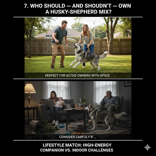 Gia đình năng động chơi cùng chó Husky lai Becgie và cảnh sinh hoạt trong nhà chật