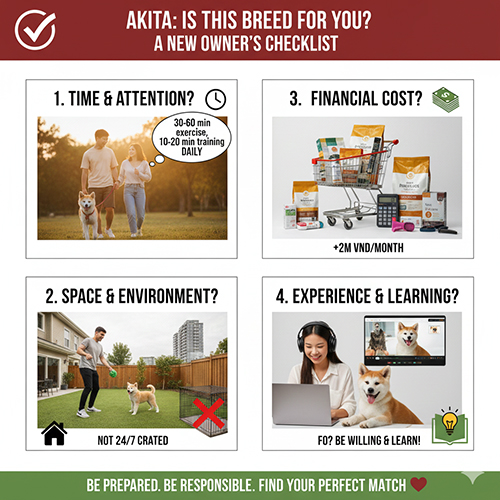 Akita có phù hợp với gia đình bạn không checklist trước khi nuôi