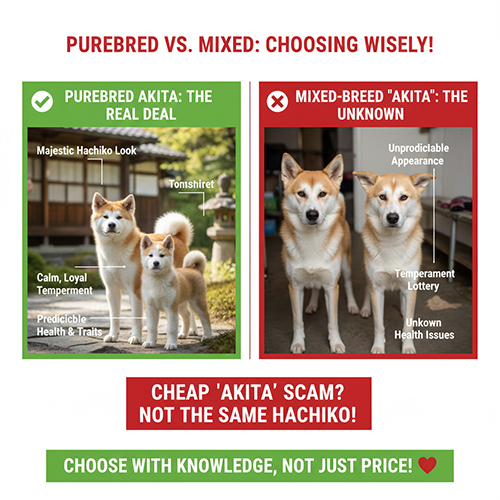 So sánh Akita thuần chủng và Akita lai, ưu nhược điểm và rủi ro khi chọn mua chó Akita giá rẻ