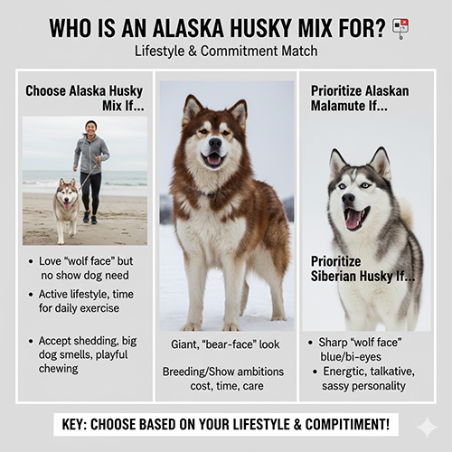 Lua chon Alaska lai Husky hay Alaska thuan hoac Husky thuan theo loi song va muc do cam ket