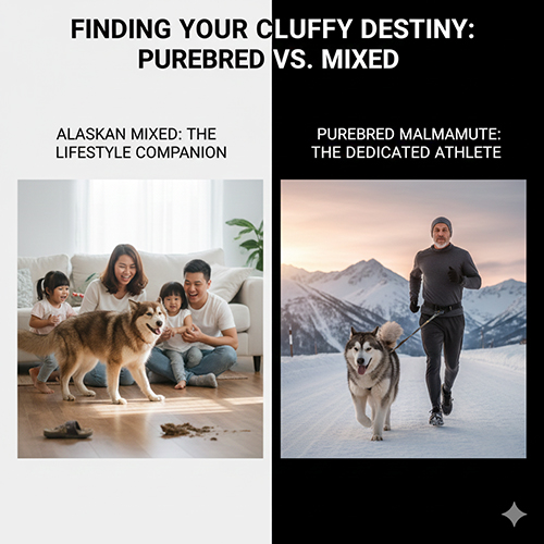 So sánh chó Alaska lai và Alaska Malamute thuần trong môi trường gia đình và lối sống vận động