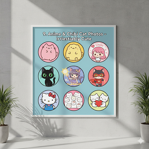 ảnh mèo anime và chibi đáng yêu với phong cách hoạt hình dễ thương