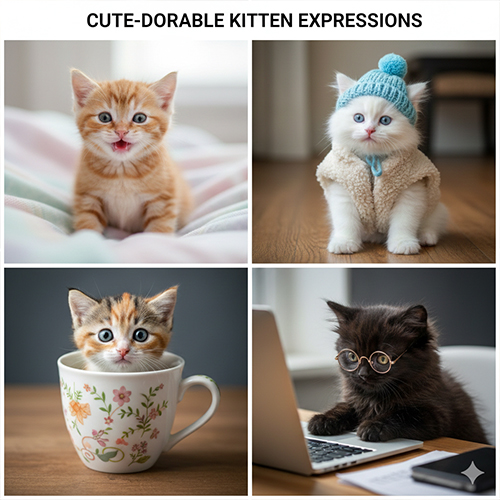 Ảnh mèo con cute với nhiều biểu cảm ngộ nghĩnh và đáng yêu