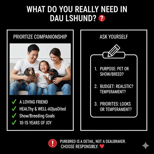 Gợi ý tự đánh giá nhu cầu trước khi chọn nuôi chó Lạp xưởng thuần hay lai