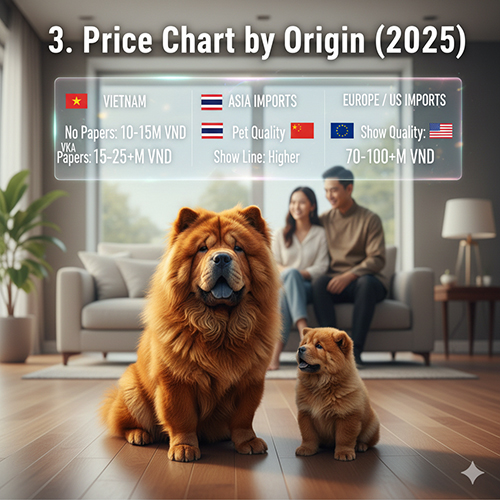 Bảng giá Chow Chow theo nguồn gốc tại Việt Nam